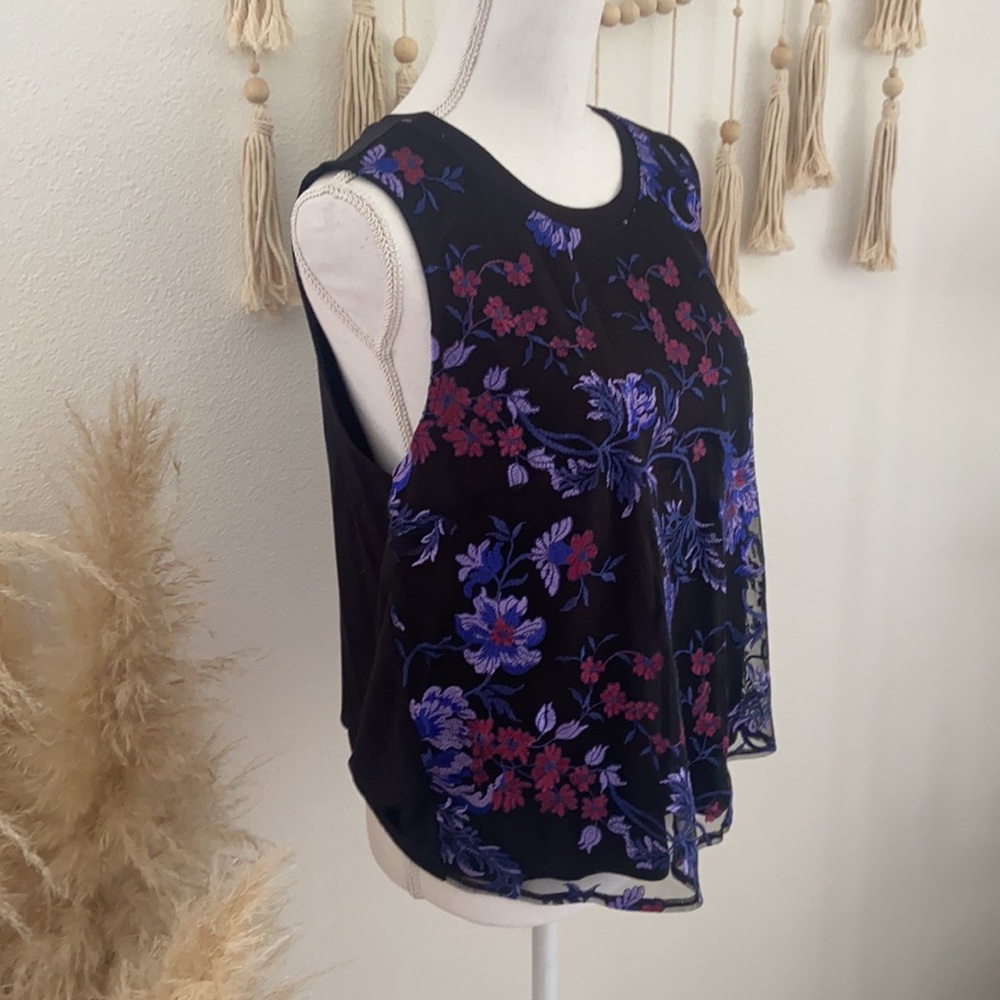 Target a new day black sleeveless top embroidery mesh overlay lace large - Picture 9 of 16
